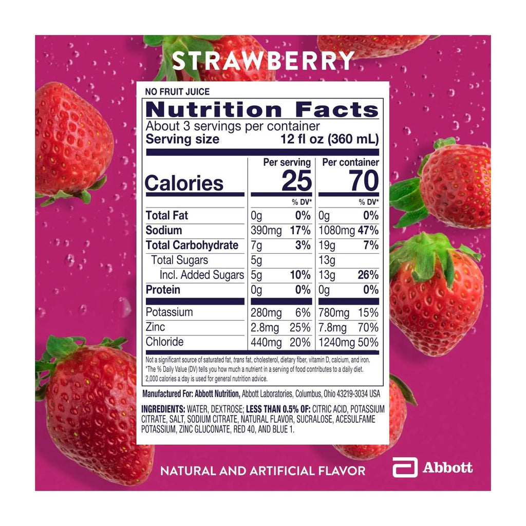 Electrolyte Drink, Strawberry, 1 Liter