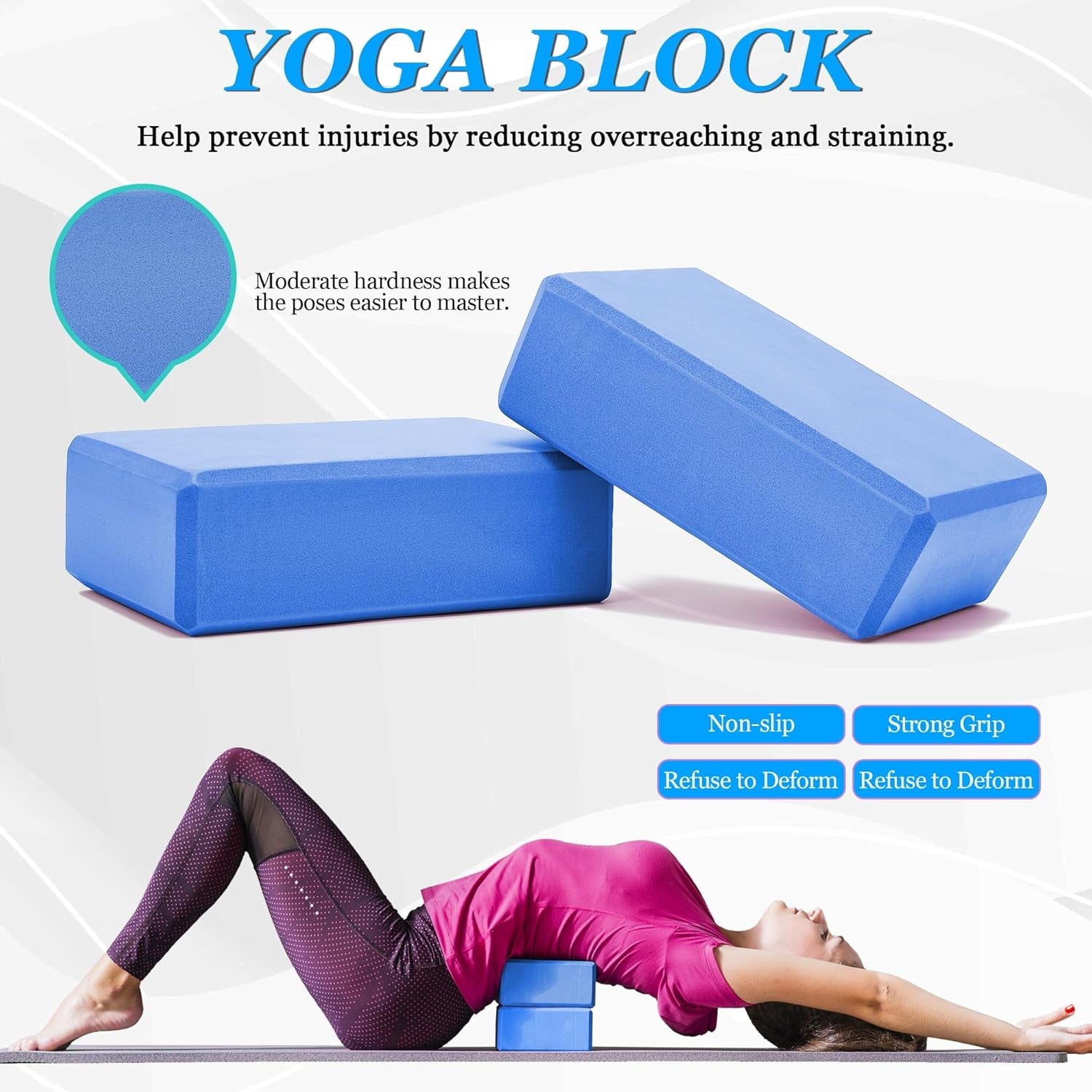 All in One Yoga Wheel Set, Soft Foam Roller Wheel for Back Pain & Stretching, Yoga Blocks 2 Pack with Strap, Trigger Point Therapy Massage Ball for Deep Tissue, Yoga Starter Kit for Beginner