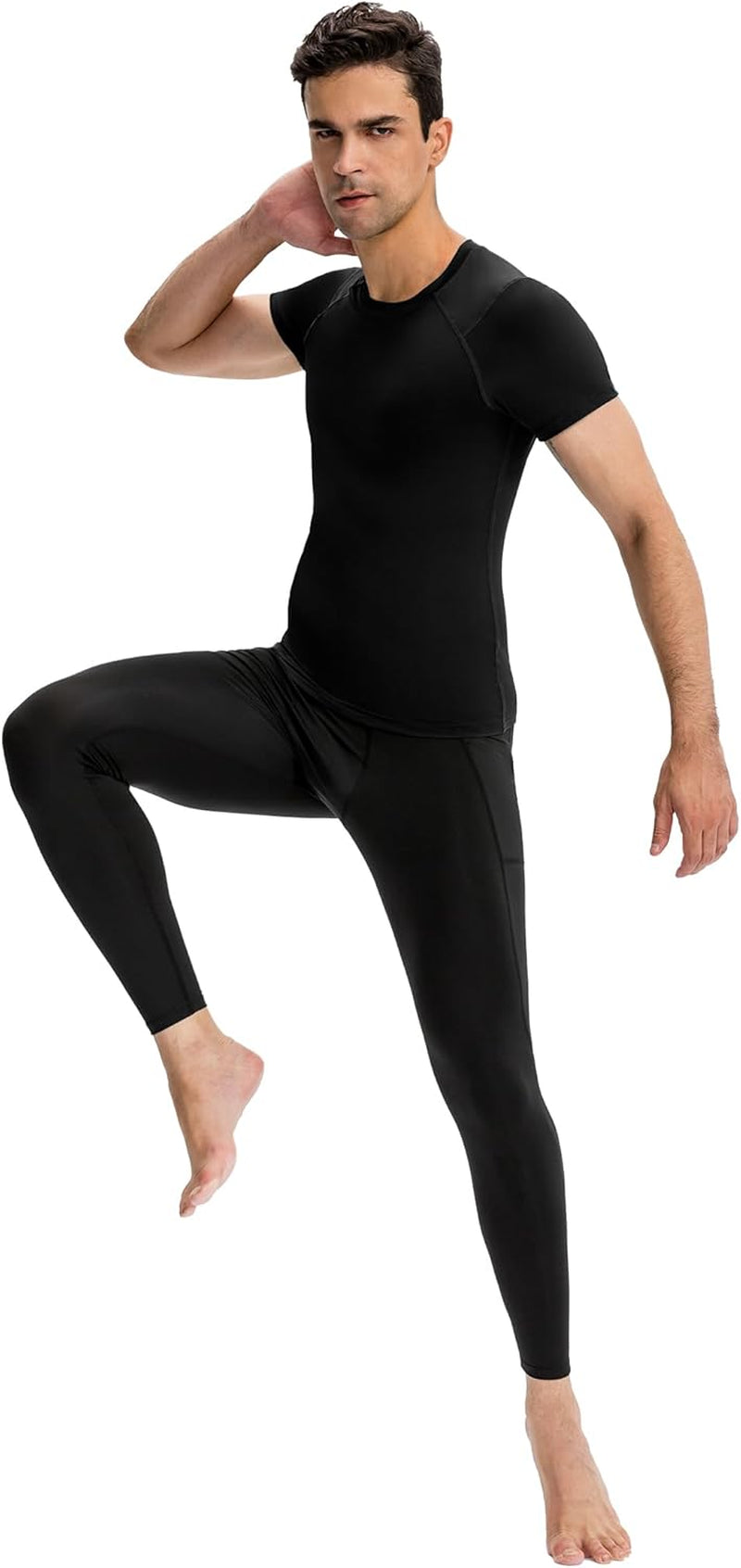Men'S Compression Shirt Short Sleeve Cool Dry Workout Athletic T-Shirts Sports Undershirt Performance Compression Tops