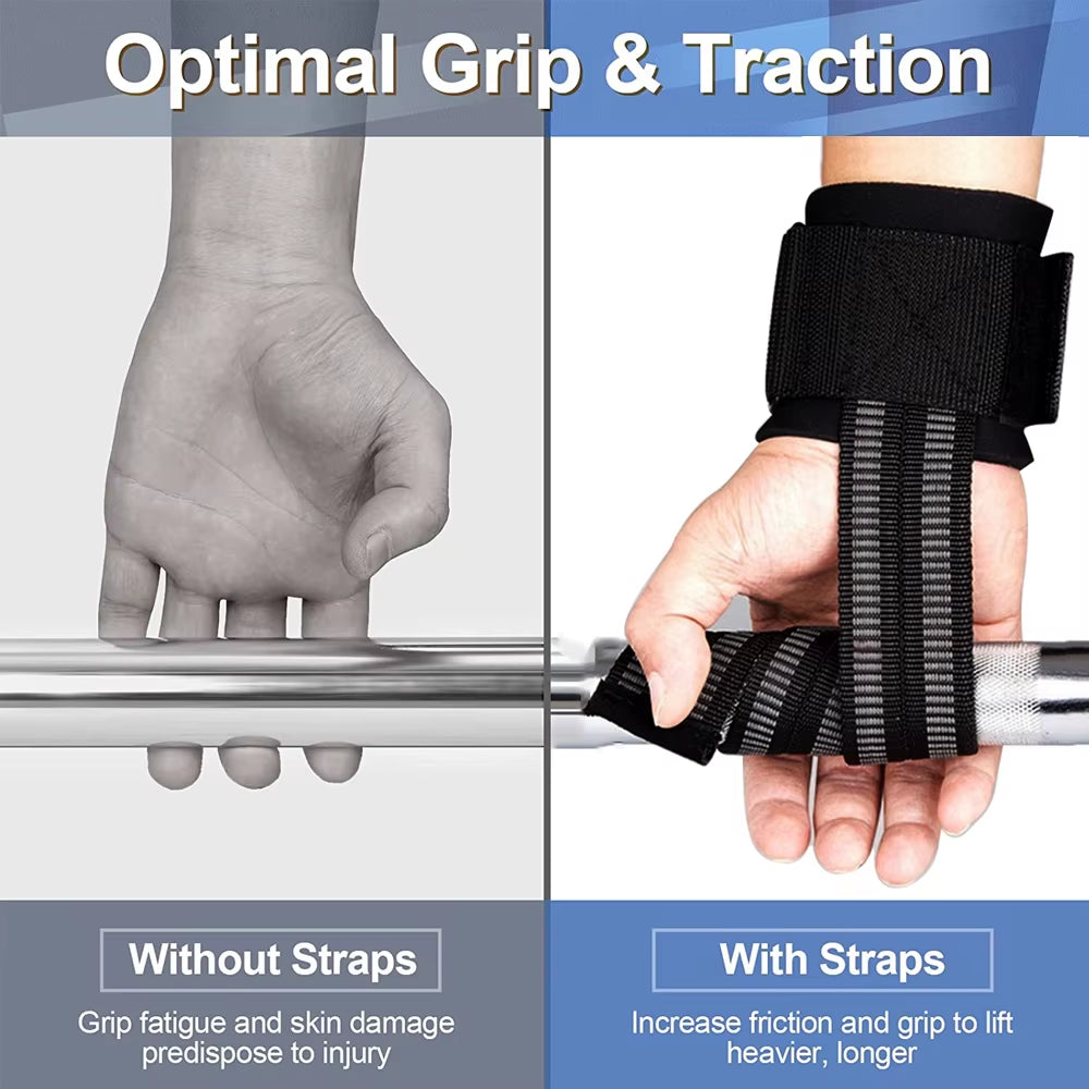 1 Pair Weight Lifting Straps with Wrist Support, Wrist Straps for Weightlifting, New Workout Wrist Wraps for Deadlifting in Gym