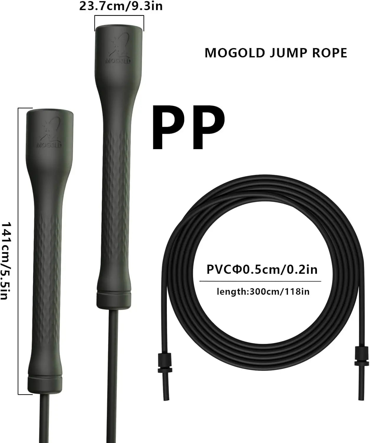 5Mm PVC Adjustable Jump Rope with Shatterproof Handles for Fitness, Cardio, Boxing - Ideal for Beginners & Advanced Athletes