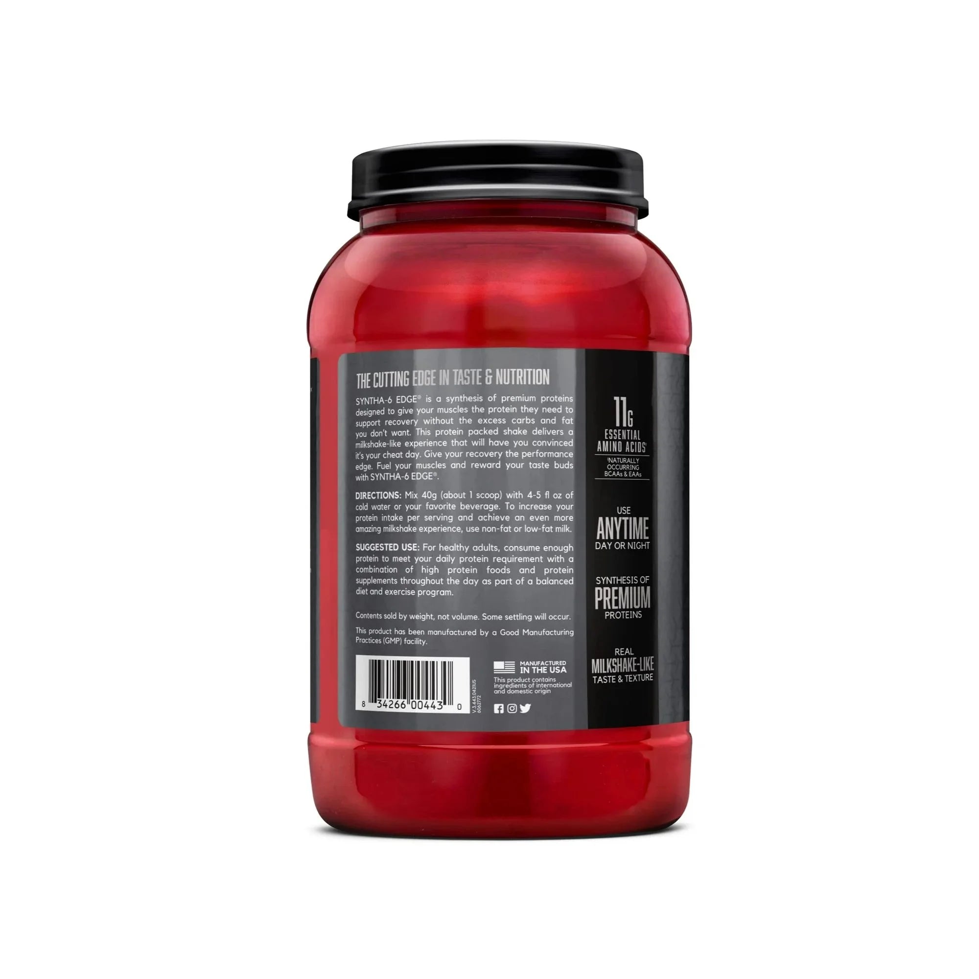 SYNTHA-6 Edge Protein Powder, Chocolate Protein Powder with Hydrolyzed Whey, Micellar Casein, Milk Protein Isolate, Low Sugar, 24G Protein, Chocolate Milkshake, 28 Servings