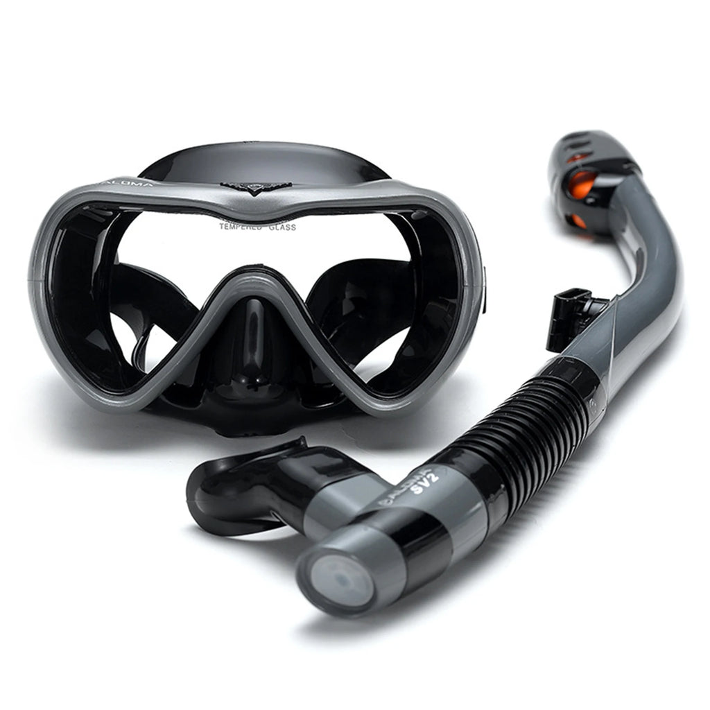 Leakproof Snorkel Set Anti-Fog Swimming Snorkeling Goggles Glasses with Dry Snorkel Tube for Snorkeling Swimming Scuba Diving