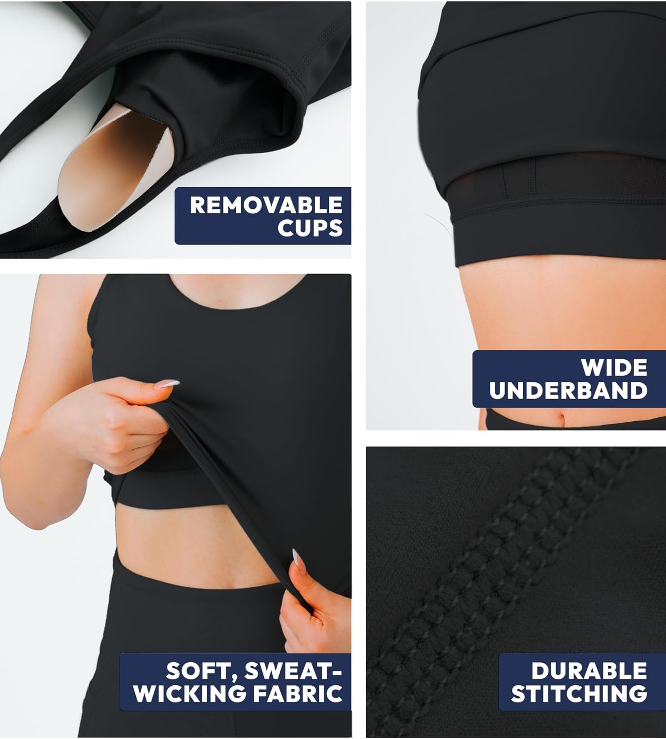 U Tank Sports Bra for Women – Scoop Neck Workout Top with Built-In Cups – Ideal for Yoga, Gym & All-Day Comfort Wear