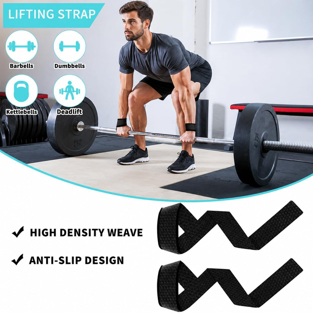 Barbell Pad Set for Squat,10 PCS Hip Thrusts Workout Foam Weight Lifting Bar Cushion with 2 Gym Ankle Straps,3 Hip Resistance Bands,2 Lifting Strap,Barbell Pad and Carry Bag