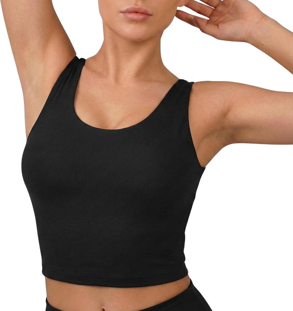 PrimeBuild™ Women's Performance Tank Sports Bra – Scoop Neck Training Top
