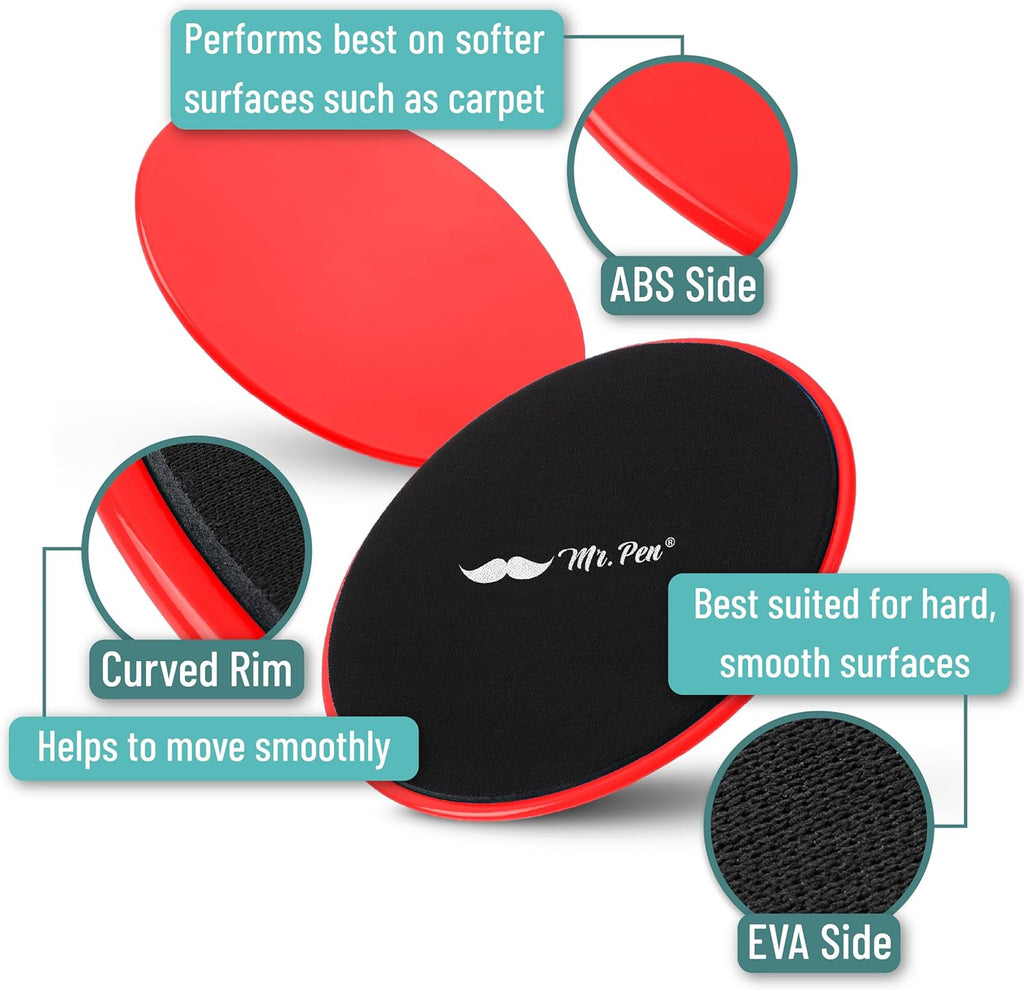Core Sliders for Working Out - 2 Pack Dual Sided Workout Sliders Discs