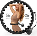 Weighted Hula Infinity Fitness Hoop for Adult Weight Loss | 2 in 1 Smart Fitness Workout Hula Circle Hoops with 26 Detachable Knots, Exercise Fit Hoop Suitable for Women and Beginners