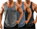 Men'S 3 Pack Gym Tank Tops Y-Back Workout Muscle Tee Training Bodybuilding Fitness Sleeveless T Shirts