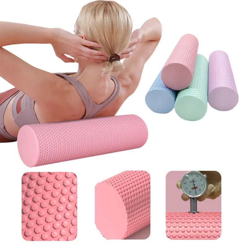 Diameter 9.6Cm Length 30Cm Yoga Roller EVA Foam Cylinder Hexagonal Roller for Pilates Exercise Enhanced Home Workouts
