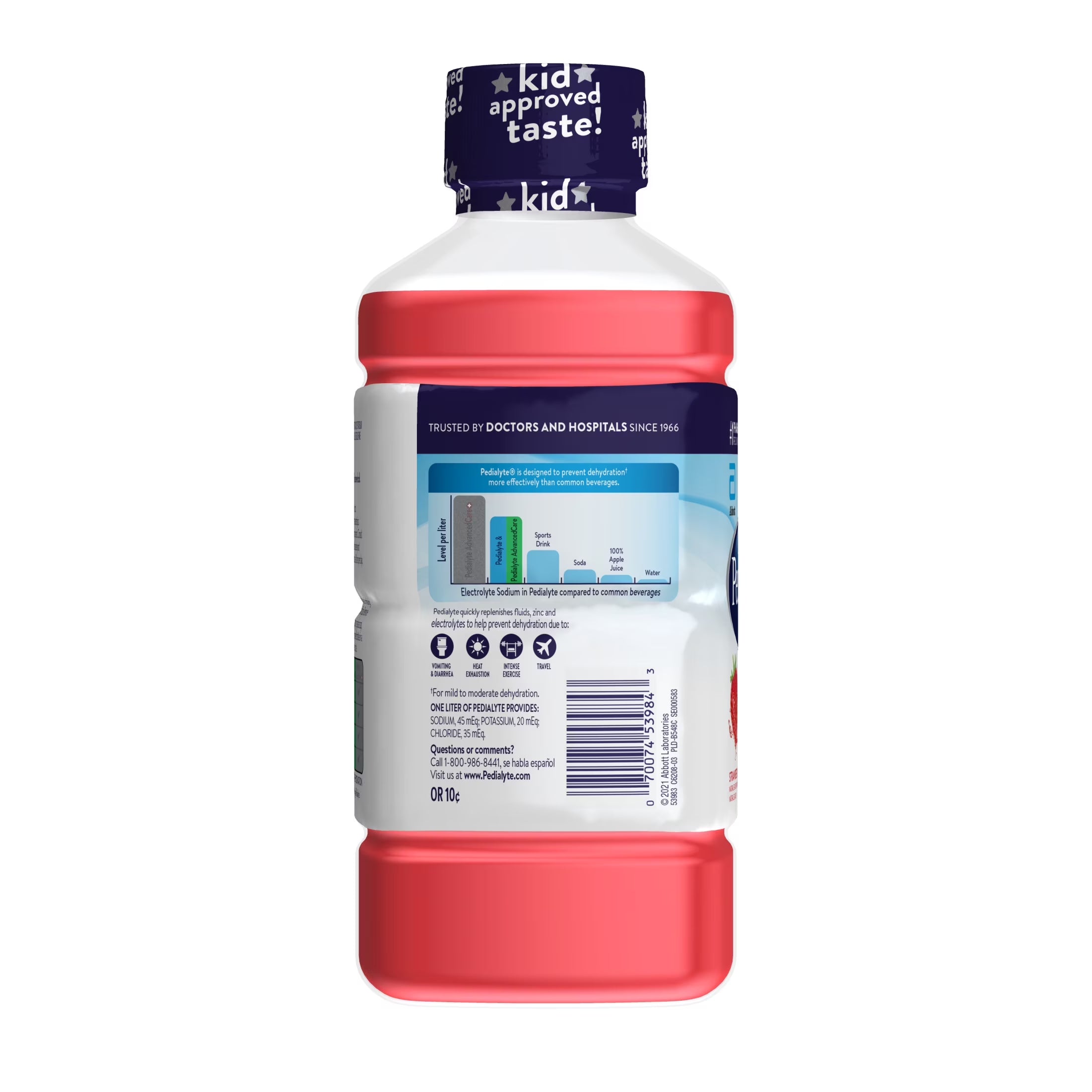 Electrolyte Drink, Strawberry, 1 Liter