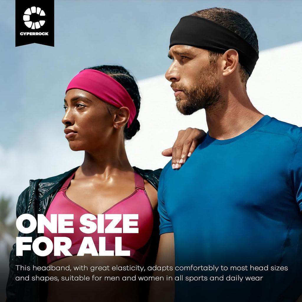 Sweat Band, 5 Pack Headband Moisture Wicking for Running Sports | Workout Sweatband, Unisex Fit, Non-Slip, Skin-Friendly, Multi-Use, Perfect for Exercise, Lightweight