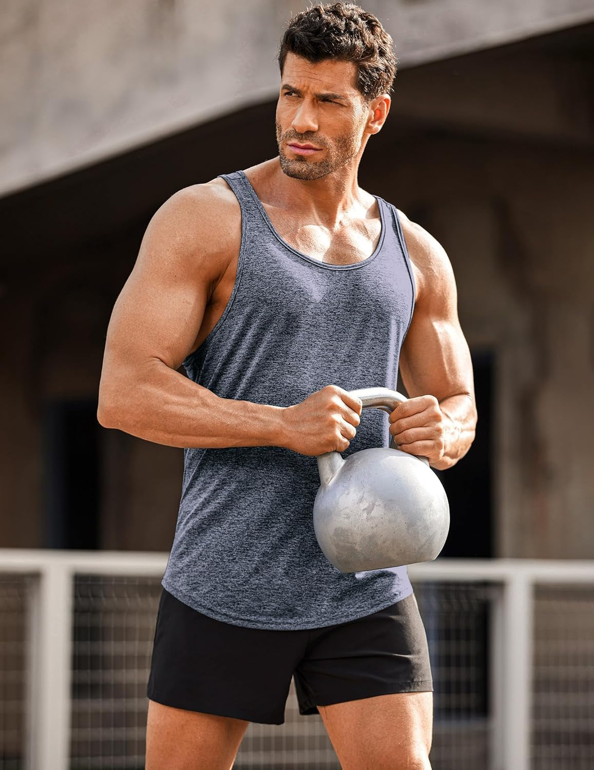 Men'S 3 Pack Gym Tank Tops Y-Back Workout Muscle Tee Training Bodybuilding Fitness Sleeveless T Shirts