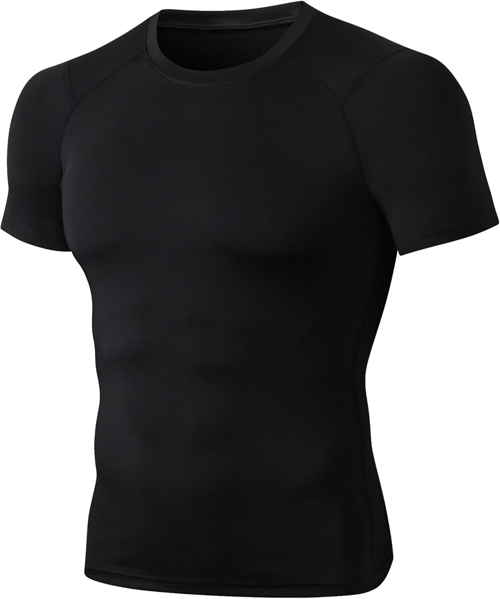 Men'S Compression Shirt Short Sleeve Cool Dry Workout Athletic T-Shirts Sports Undershirt Performance Compression Tops