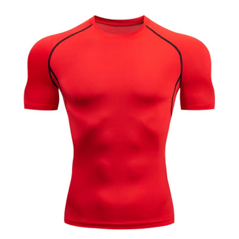 Compression Shirt Summer Men'S T-Shirt White Short Sleeve Breathable Quick Dry Fitness Top Sports Long Sleeve Compression Shirt