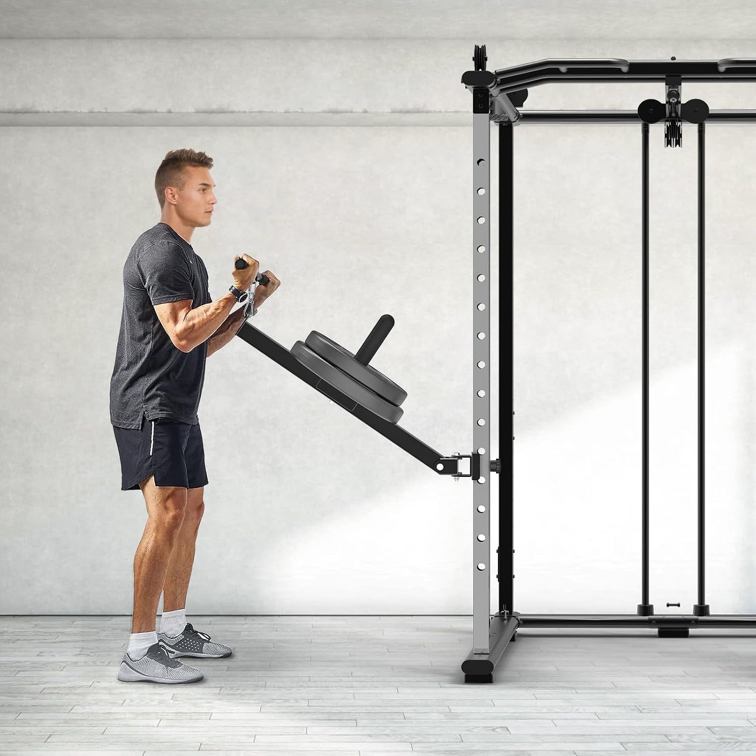 T Bar Row Landmine Attachment Belt Squat Attachment for Power Cage | Heavy Power Rack Attachment, Landmine Attachment, Belt Squat Lever Arm & Landmine Handle, Fits 1"/2" Barbells & Weight Plate