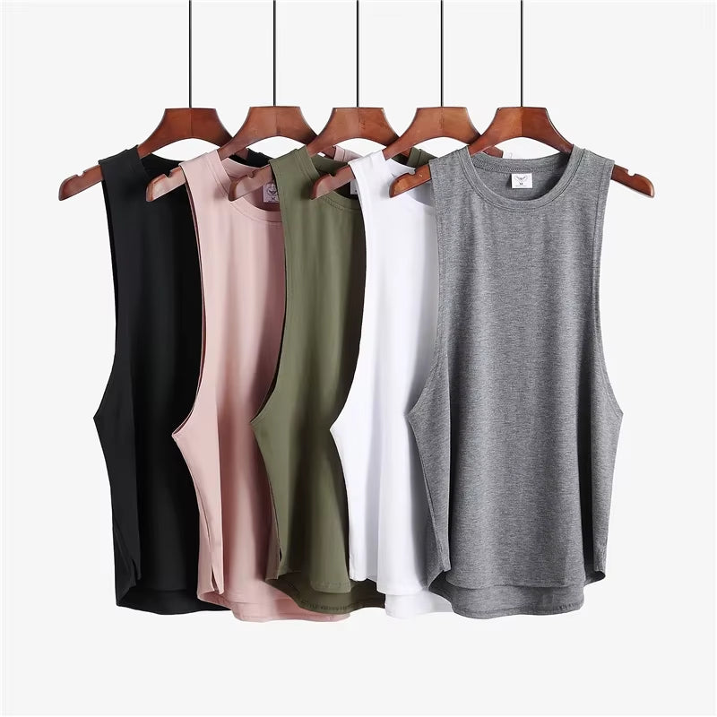 Fitness Clothing Blank Sleeveless Shirt Mens Gym Stringer Tank Top Bodybuilding Tanktop Men Sportwear Undershirt Fashion Vest