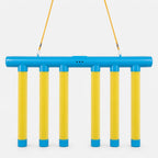 Catching Sticks Game – Blue Bar with 6 yellow sticks hanging from its cord