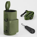 Magnetic Gym Bottle Holder – Army Green bag with shoulder strap and towel holder